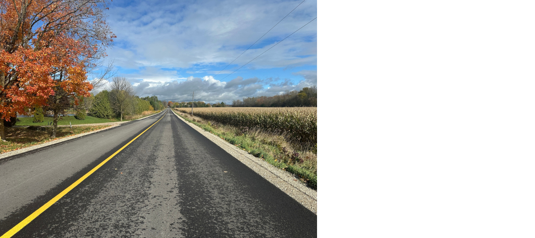 hot mix pavement on road